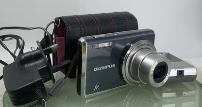 Olympus FE-5020 BLACK Digital Camera NO CARD WITH CHARGER + COVER TESTED - 2340