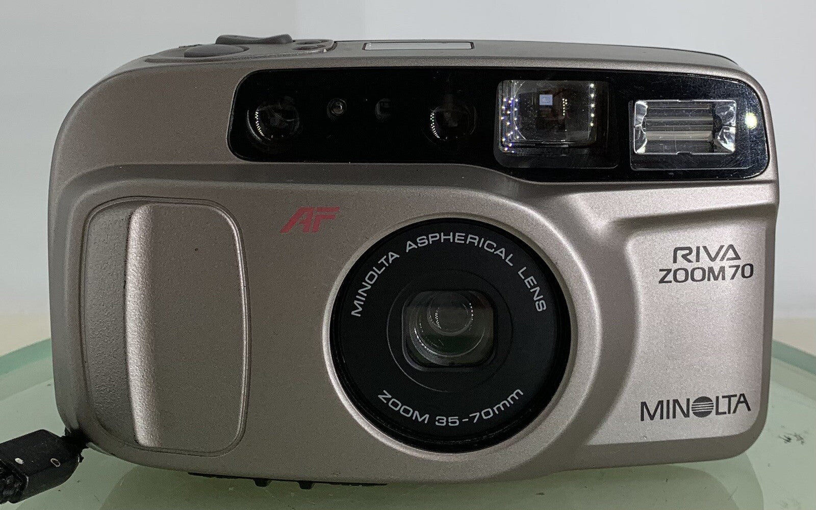 Minolta AF Riva zoom 70 POINT AND SHOOT FILM CAMERA GREY NOBATTERY-TESTED - 8431