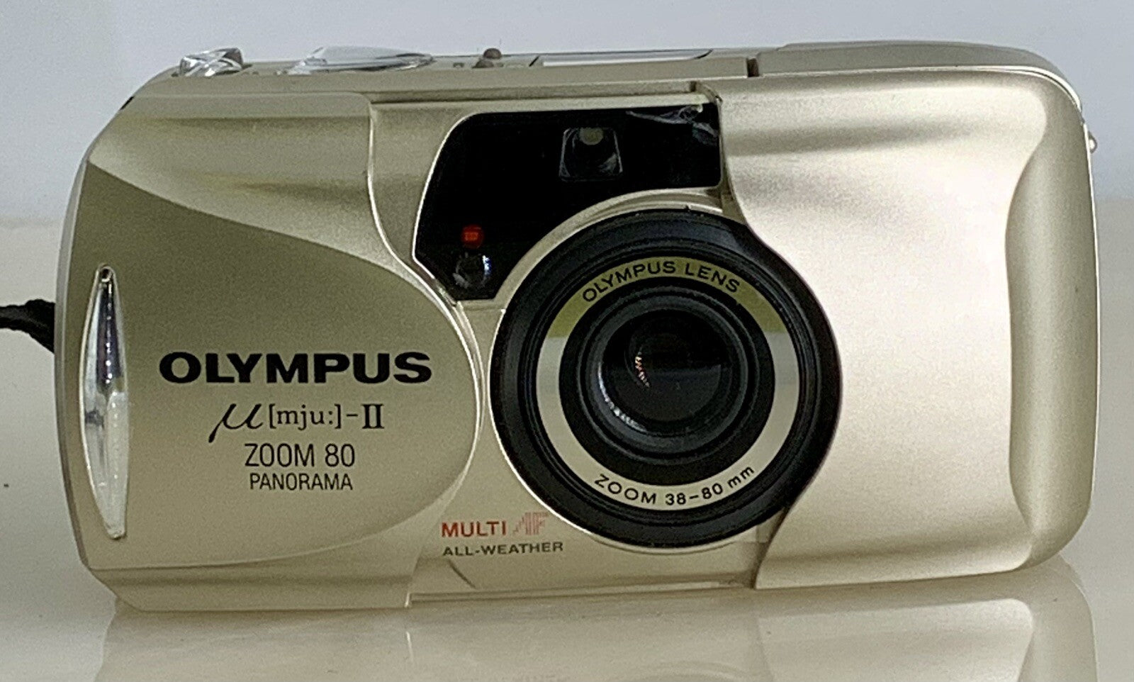 Olympus mju ii Zoom 80 35mm Ultra Compact Camera Beige All Weather  Working #811