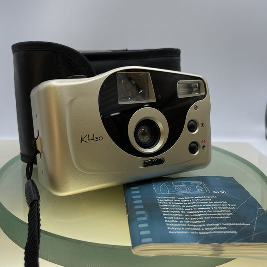 KH30 Film Camera 35mm With Built-In Flash Tested + Cased #1590