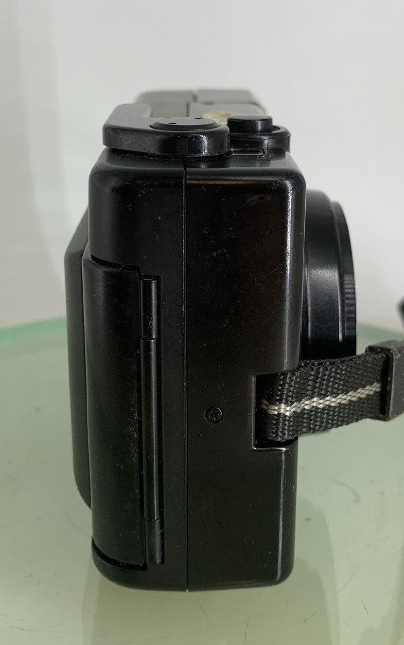 Konica EFJ 35MM AUTODATE BLACK POINT AND SHOOT FILM CAMERA BLACK TESTED - 8247