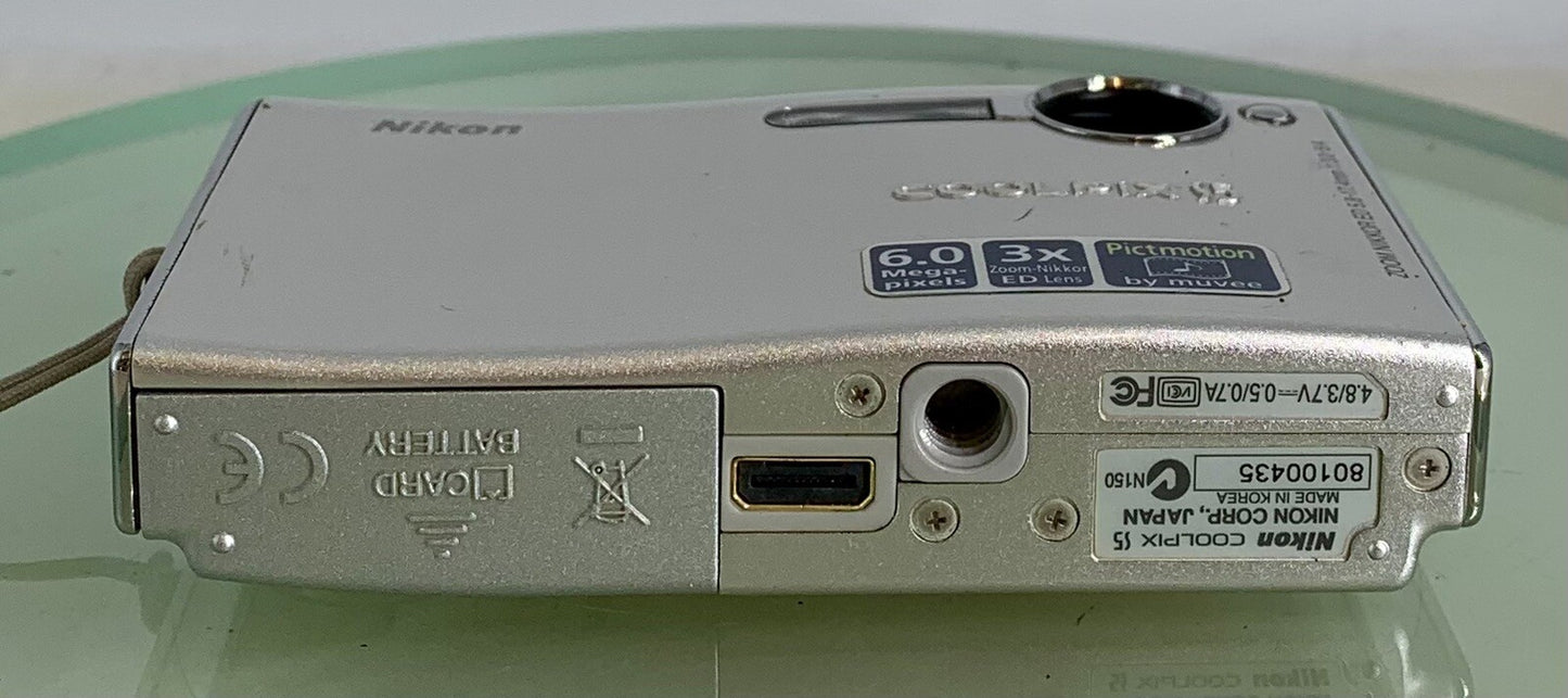 Nikon Coolpix S5 6.0 MP 3x Zoom Compact Digital Camera+Charger+Bag+Tested-3487