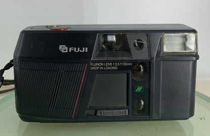 FUJIFILM Fuji DL-150 Compact 35mm Point And Shoot Film Camera BLACK TESTED - 7671