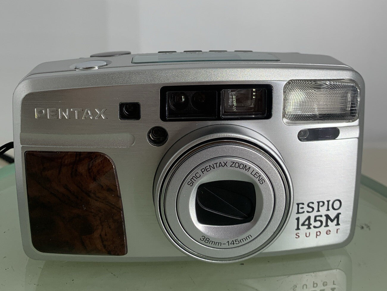 Pentax Espio 145M SUPER SILVER POINT AND SHOOT FILM CAMERA+COVER+BOOK-TESTED-8491