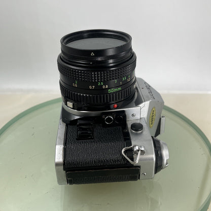 Canon AE-1 Program 35mm SLR Film Manual Camera + Canon 50mm F/1.8 FD Lens +# 8817