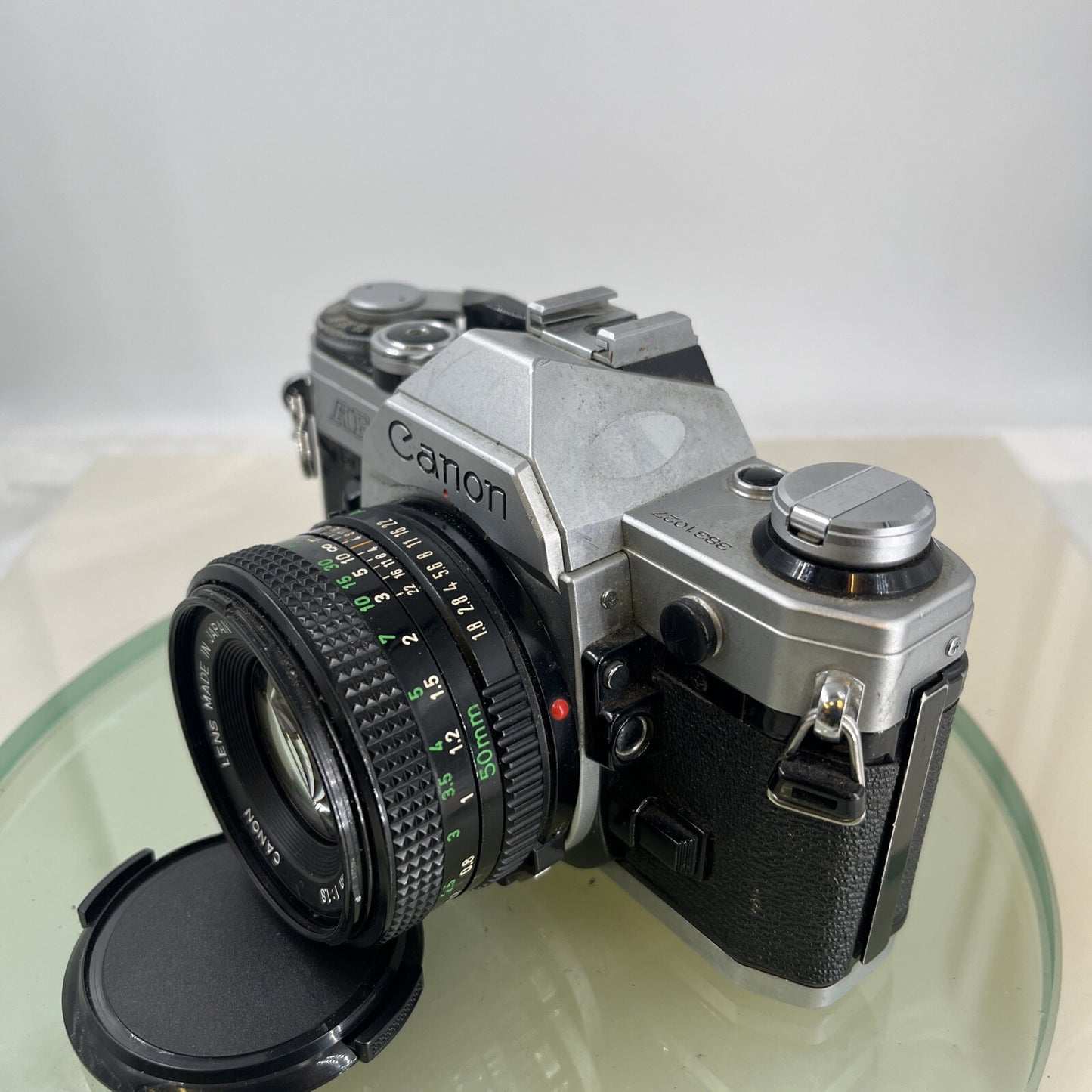 Canon AE-1  35mm SLR Film Manual Camera + Canon 50mm F/1.8 FD Lens Like A-1 #7483
