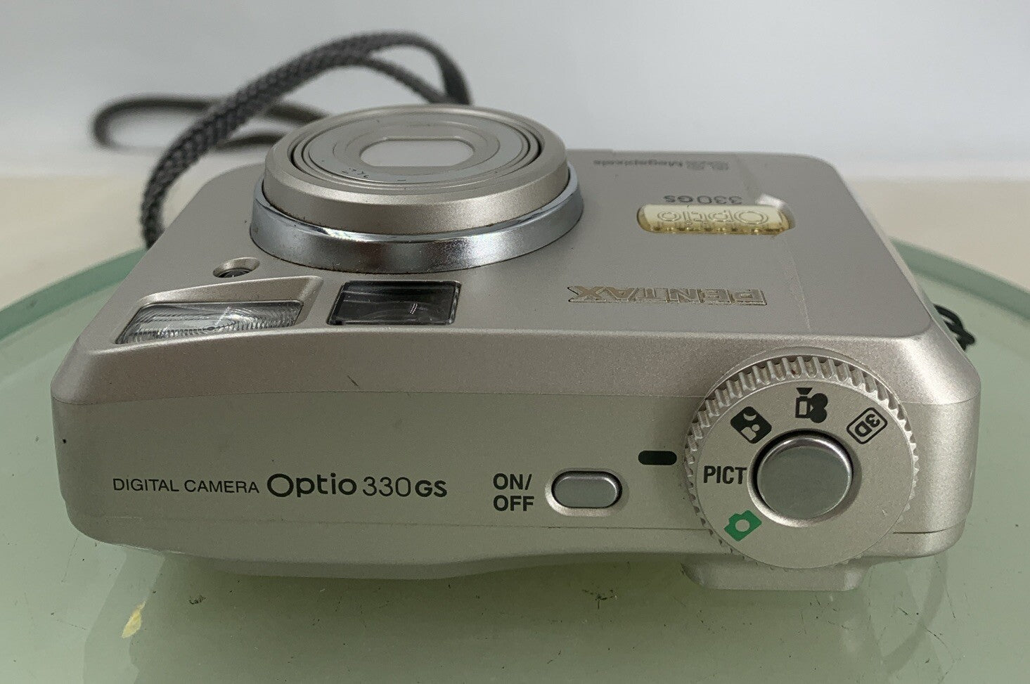 Pentax Optio 330GS Retro Digital Camera 3.2 MP SILVER WITH COVER TESTED - 4157