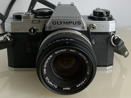 SERVICED Olympus OM10 35mm Film SLR Manual Camera + Olympus 50mm f/1:1.8 MC #1271