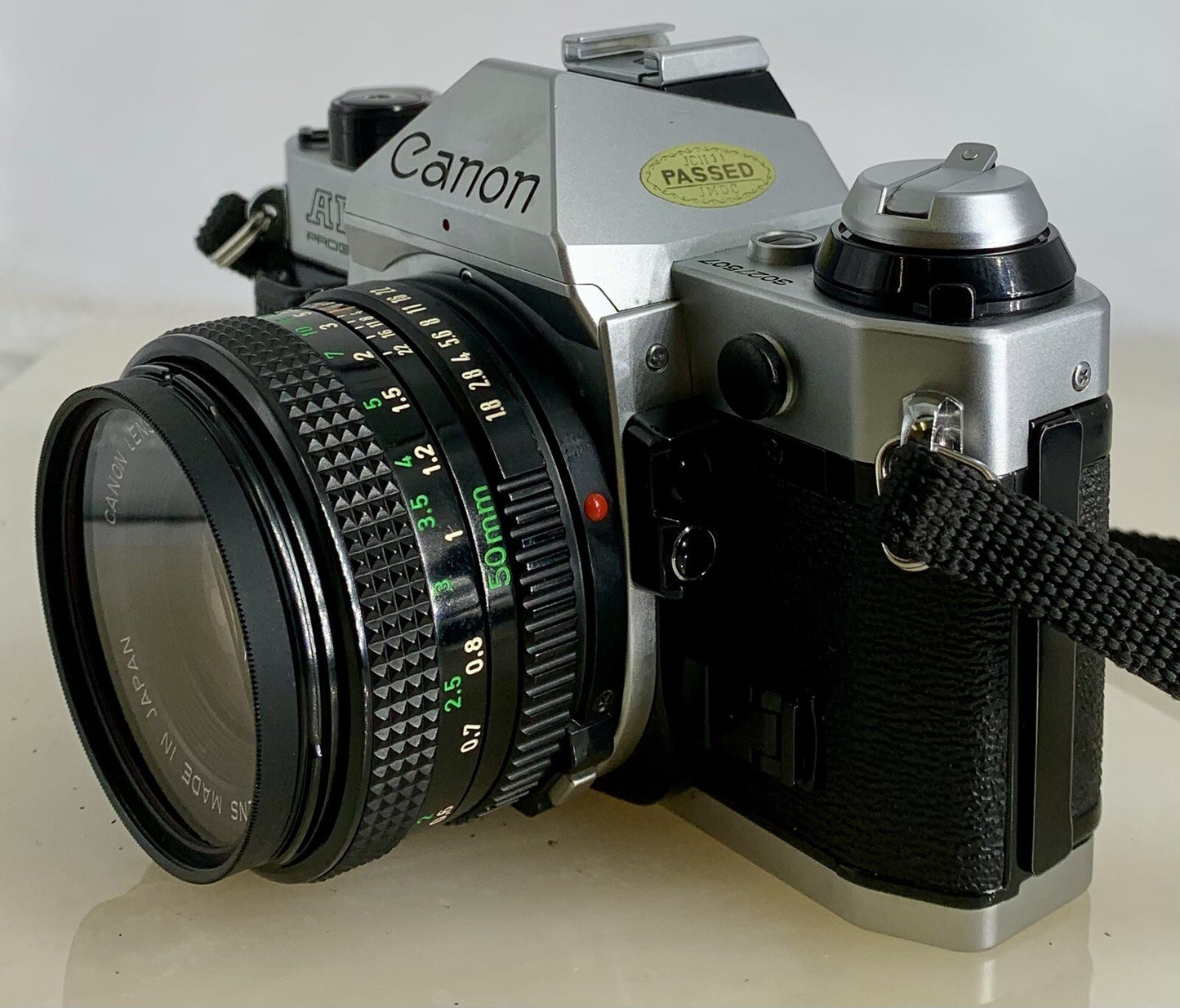 Canon AE-1 Program 35mm SLR Film Manual Camera + Canon 50mm F/1.8 FD Lens # 3046