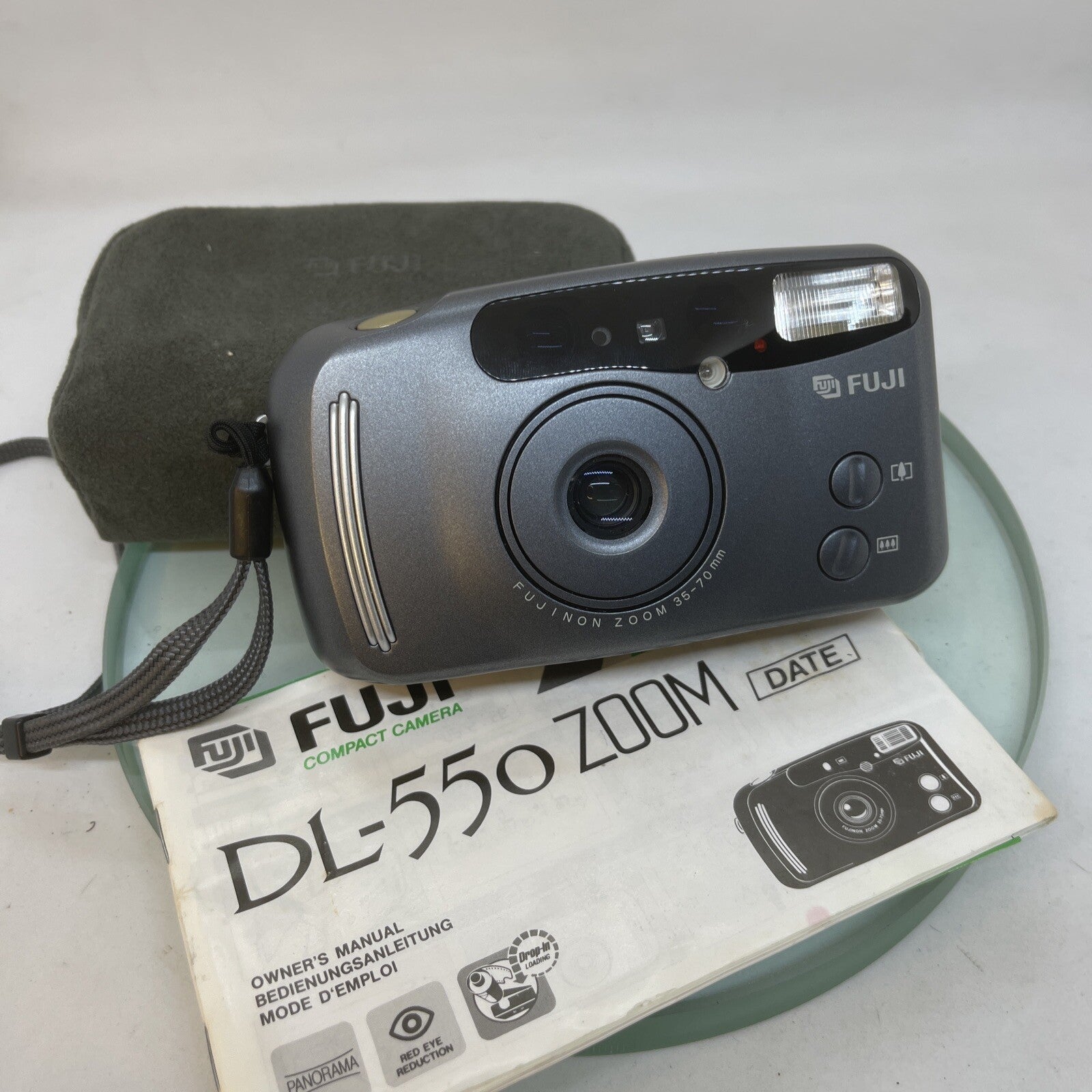 Rare fuji dl-550 zoom date Camera, Tested, Cased, Instructions+++ #5530