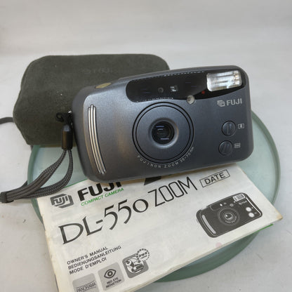 Rare fuji dl-550 zoom date Camera, Tested, Cased, Instructions+++ #5530