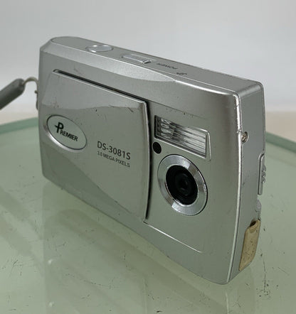 Premier DS-3081S 3.0MP DIGITAL CAMERA SILVER NO CARD NO CHARGER TESTED - 2402