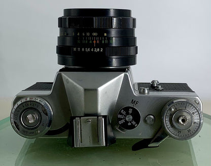 Very Rare ZENIT E POINT AND SHOOT FILM CAMERA+HELIOS-44M LENS+SILVER+TESTED-3407
