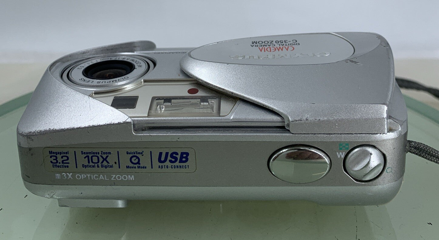 Olympus Camedia C-350 Zoom 3.2MP Compact Digital Camera SILVER TESTED - 6787