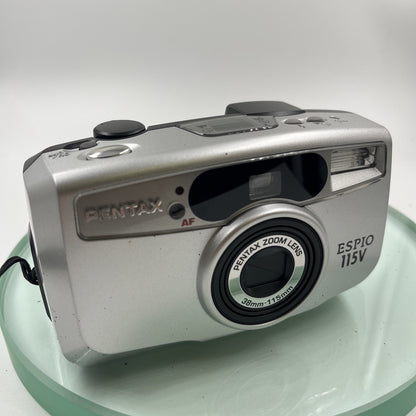 PENTAX ESPIO 115V 38-115 LENS 35mm COMPACT FILM CAMERA + CASE ,TESTED, VGC #9381