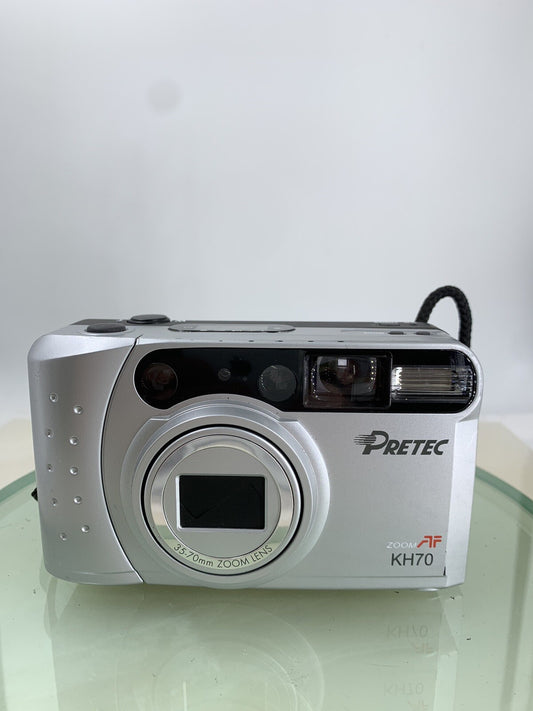 PRETEC ZOOM AF KH70 POINT AND SHOOT SILVER FILM CAMERA 35.70MM LENS TESTED- 7870