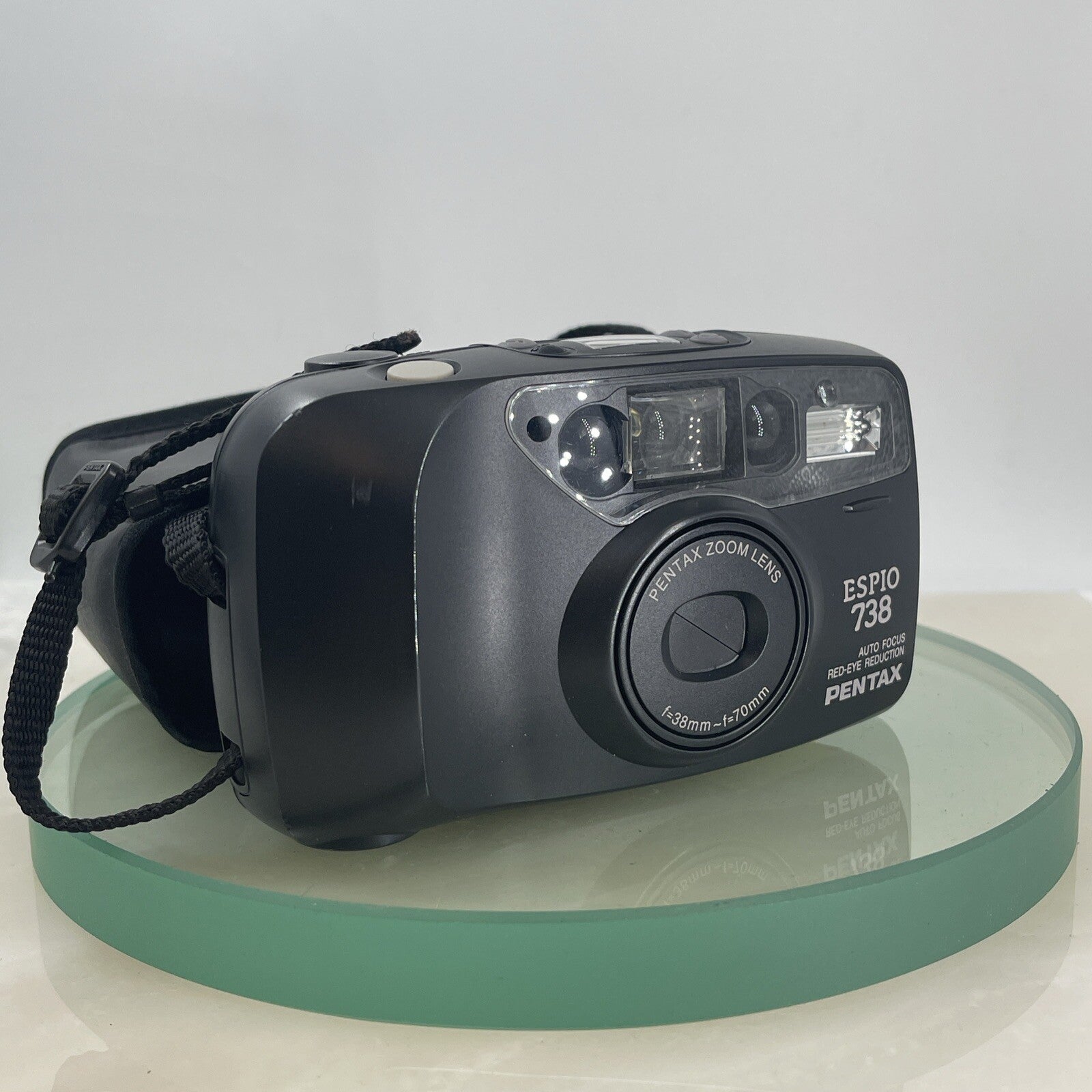 Pentax Espio 738 35mm Film Point and Shoot Camera Black Tested #6910