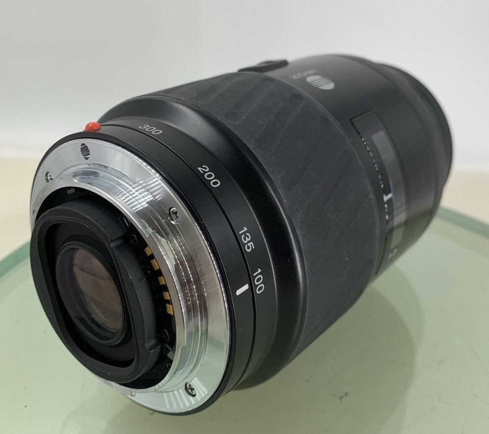 Minolta AF tele zoom 100-300mm 1:4.5-5.6 SLR CAMERA LENS BLACK TESTED - 3334