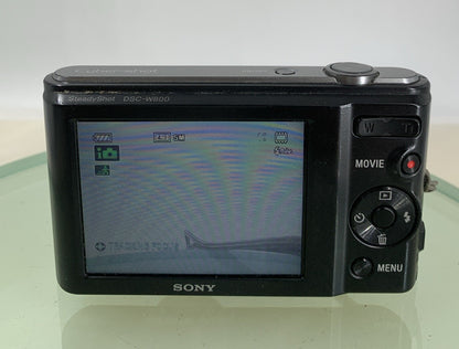 Sony CyberShot DSC-W800 Digital Camera 20.1MP Black + CHARGER +WIRE TESTED - 4665