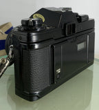 Black Quartz Olympus OM10 35mm SLR Camera Olympus 50mm 1.8 Manual Adapter TESTED4