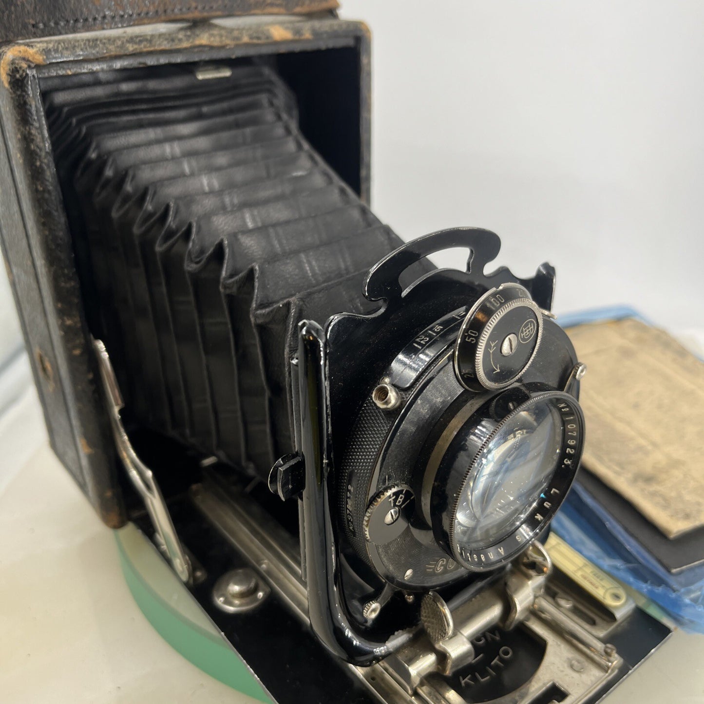 Houghton Butcher Ensign KLITO Double Extension 1912-16 Folding Camera LUKOS f=30