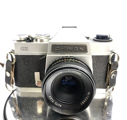 CHINON CS 35mm SLR FILM CAMERA WITH 2 Lenses 50mm,135mm+Bag+Manual#BB62