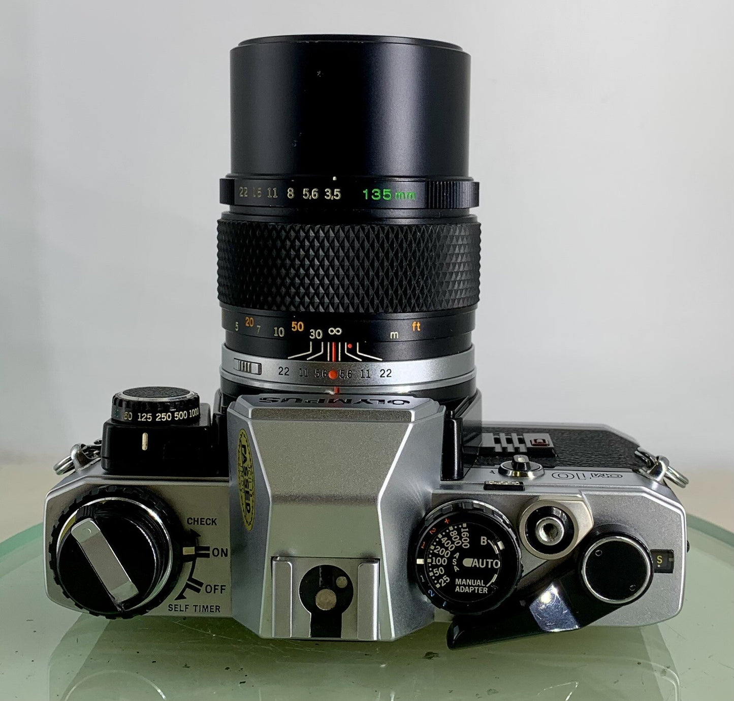 *SERVICED*Olympus OM10 35mm Film SLR Manual Camera+ OM 135 F3.5 Zuiko Lens+FLASH7