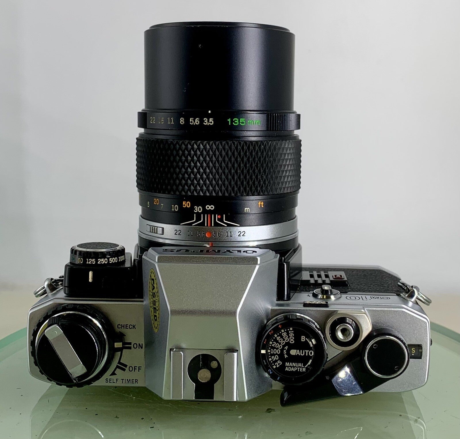 *SERVICED*Olympus OM10 35mm Film SLR Manual Camera+ OM 135 F3.5 Zuiko Lens+FLASH7