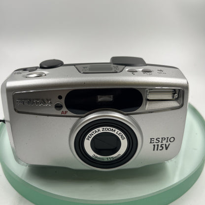 PENTAX ESPIO 115V 38-115 LENS 35mm COMPACT FILM CAMERA + CASE ,TESTED, VGC #9382