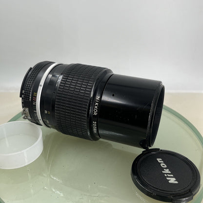 Nikon Nikkor 200mm 1:4 AiS LENS, CLEAN WITH CAPS, SERIAL: 672919    #4602