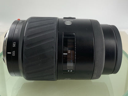 Minolta AF tele zoom 100-300mm 1:4.5-5.6 SLR CAMERA LENS BLACK TESTED - 3332