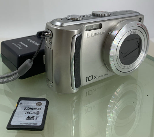 Panasonic LUMIX DMC-TZ5 DIGITAL CAMERA 10X ZOOM +16B CARD+ CHARGER TESTED - 9420