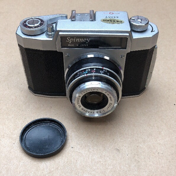 OSHIRO SPINNY 1956 JAPAN  SLR 35MM RARE VINTAGE CAMERA +CASE NEAR MINT CONDITION1