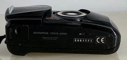 Olympus mju ii Zoom 80 35mm Ultra Compact Camera BLACK All Weather  Working #847