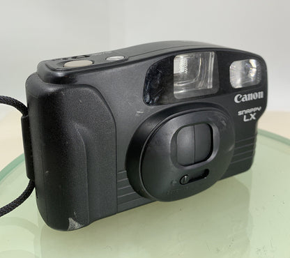 Canon Snappy LX 35mm Film Point and Shoot Camera Black Tested - 8900