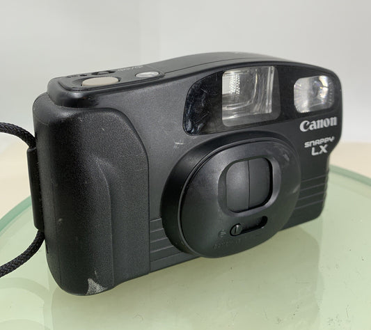 Canon Snappy LX 35mm Film Point and Shoot Camera Black Tested - 8900