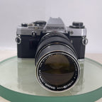 Olympus OM10 35mm SLR Film Camera +Zuiko 75-150mm f4 Silver Nose Lens TESTED#6271