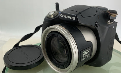 Olympus SP-590 UZ 12.0MP Digital Camera Black NO CHARGER NO CARD Tested - 6172