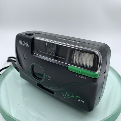Vintage Halina Vision 35mm XM Auto Flash&Focus Compact Camera w/Case#TESTED#9153