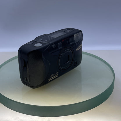 Samsung AF Slim Zoom 35mm Film Point And Shoot Camera Black Tested #2161