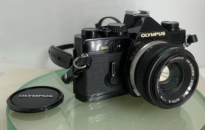 Olympus OM-2n Black - 35mm SLR Film Camera + 50mm f/1.8 Lens-Tested & Working 720