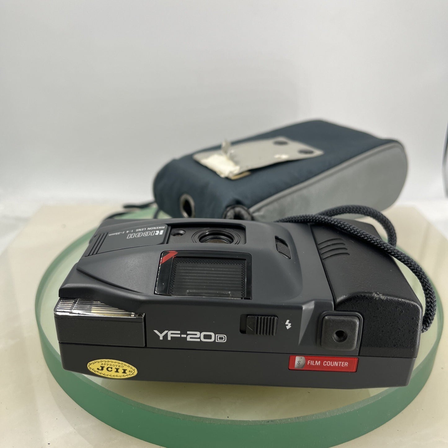 RICOH YF-20D 35MM FILM CAMERA, RIKENON 1:4 F=35mm LENS + CASE, TESTED  #4205