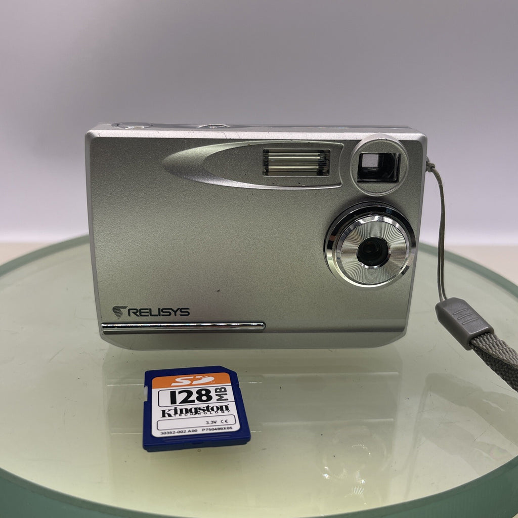Relisys RDC-3100 3.1MP Compact Digital Camera Silver Tested 128MB SD Card #6411