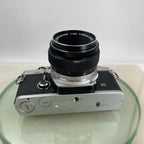 Olympus OM-2 35mm SLR camera body & Hotshoe 2 50mm 1:3.5 Silver Nose TESTED #8853