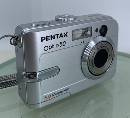 Pentax Optio 50 5.0MP COMPACT DIGITAL CAMERA WITHOUT CHARGER- Tested - 3390