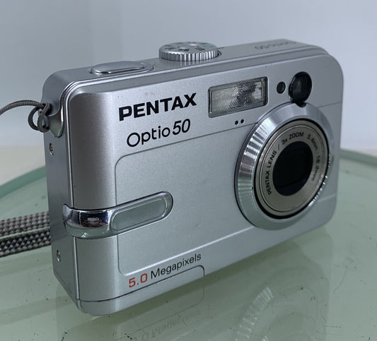 Pentax Optio 50 5.0MP COMPACT DIGITAL CAMERA WITHOUT CHARGER- Tested - 3390