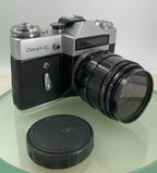 Very Rare ZENIT E VINTAGE POINT AND SHOOT FILM CAMERA SILVER TESTED - 1460