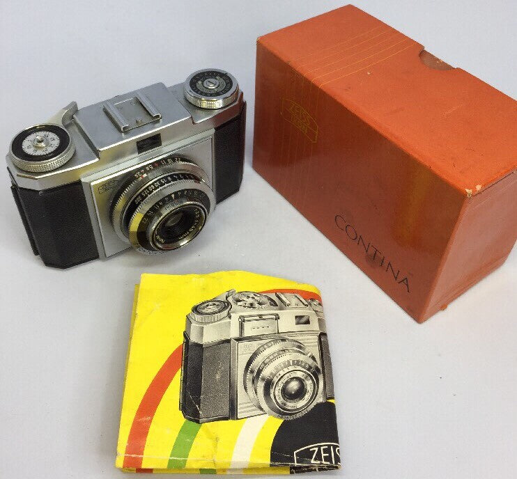 Rare Vtg Zeiss Ikon Contina IIa Camera -Boxe d& Manual-Novar Anastigmat Lens#5110