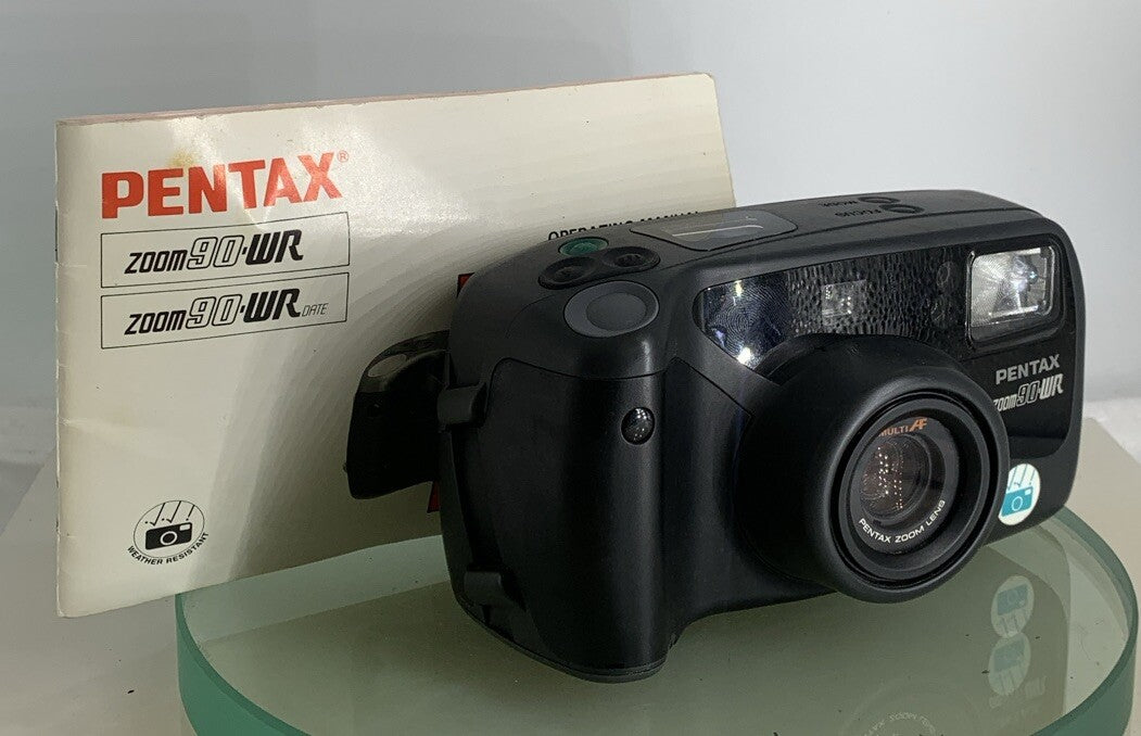 Pentax Zoom 90 WR 35mm POINT AND SHOOT FILM CAMERA+OPEARTING MANUAL TESTED - 7770