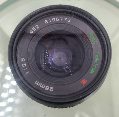 TOKINA RMC Wide-Auto Lens 28mm f/2.8 BLACK PERFECTLY WORKING TESTED - 5301